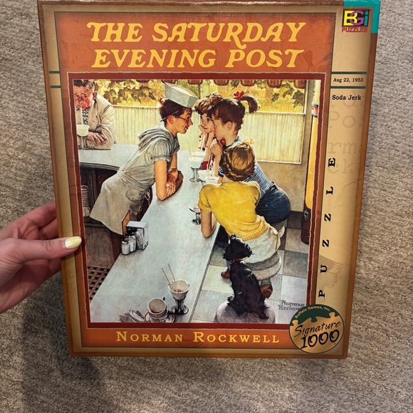 Norman Rockwell The Saturday Evening Post Soda Jerk Puzzle - 27”X20” 1000 piece - Picture 1 of 4